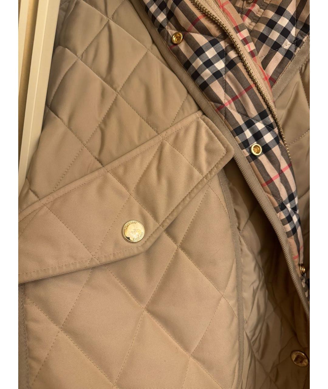 BURBERRY Бежевая полиамидовая куртка, фото 5