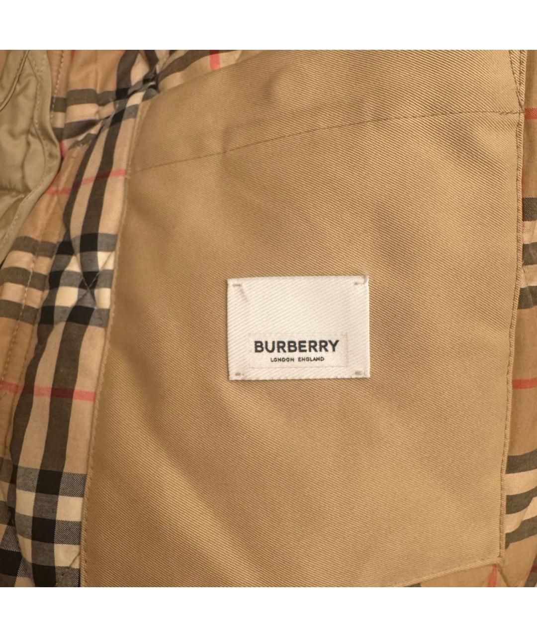 BURBERRY Бежевая полиамидовая куртка, фото 3