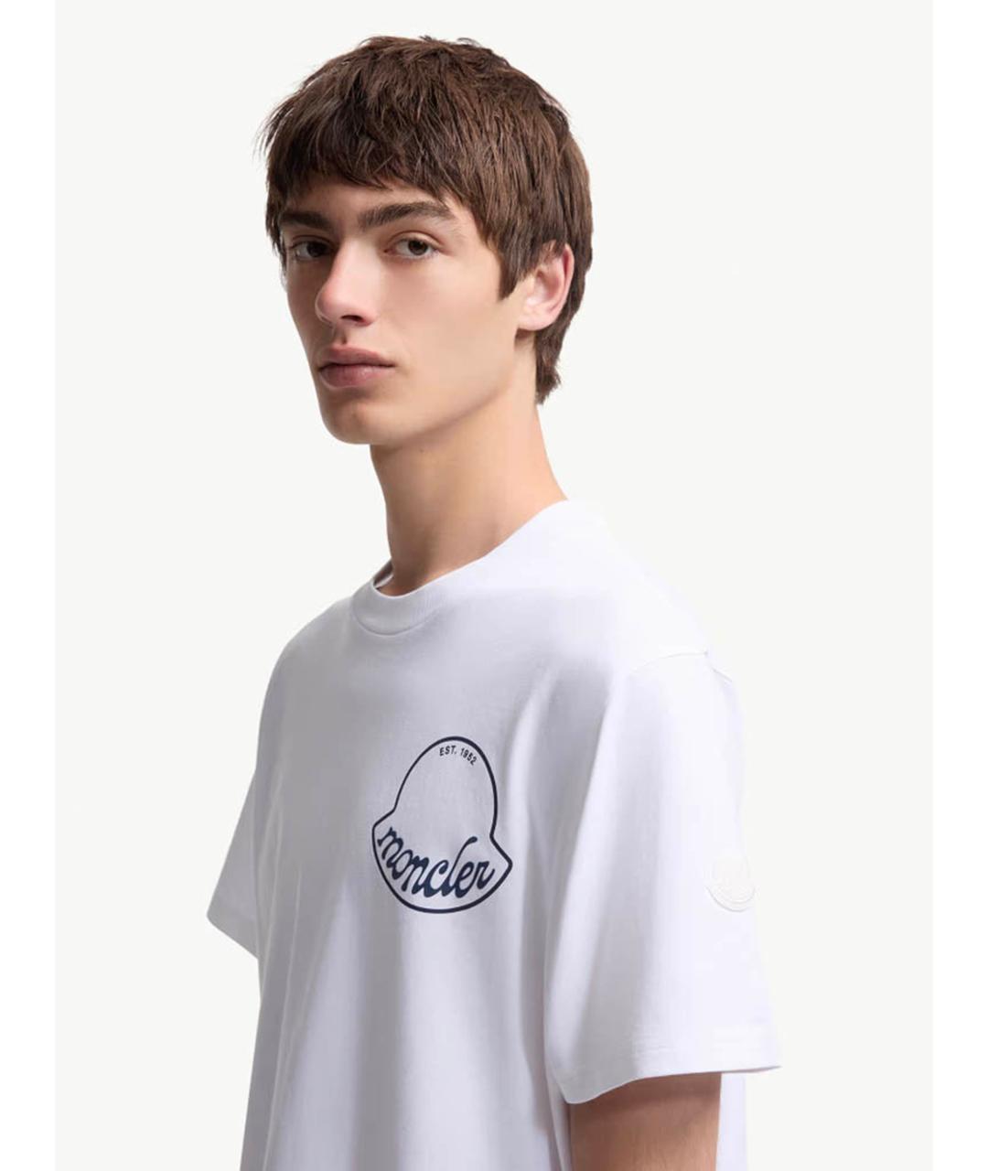 MONCLER Белая хлопковая футболка, фото 4