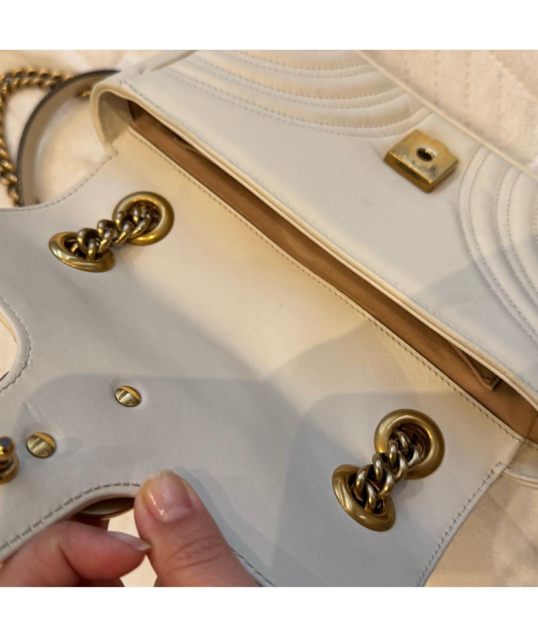 GUCCI Бежевая кожаная сумка через плечо, фото 4
