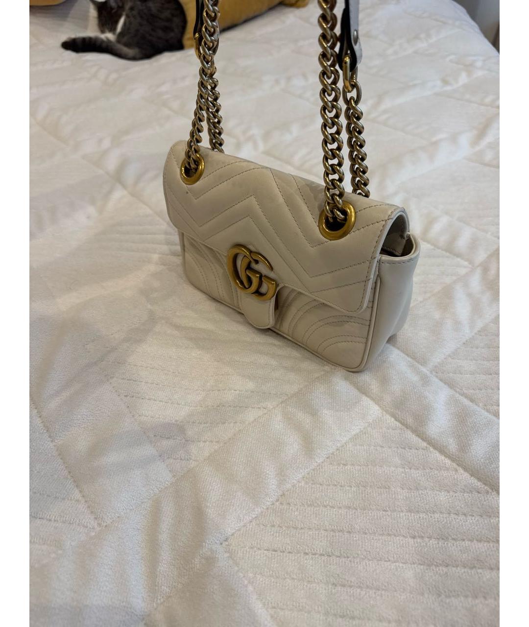 GUCCI Бежевая кожаная сумка через плечо, фото 2