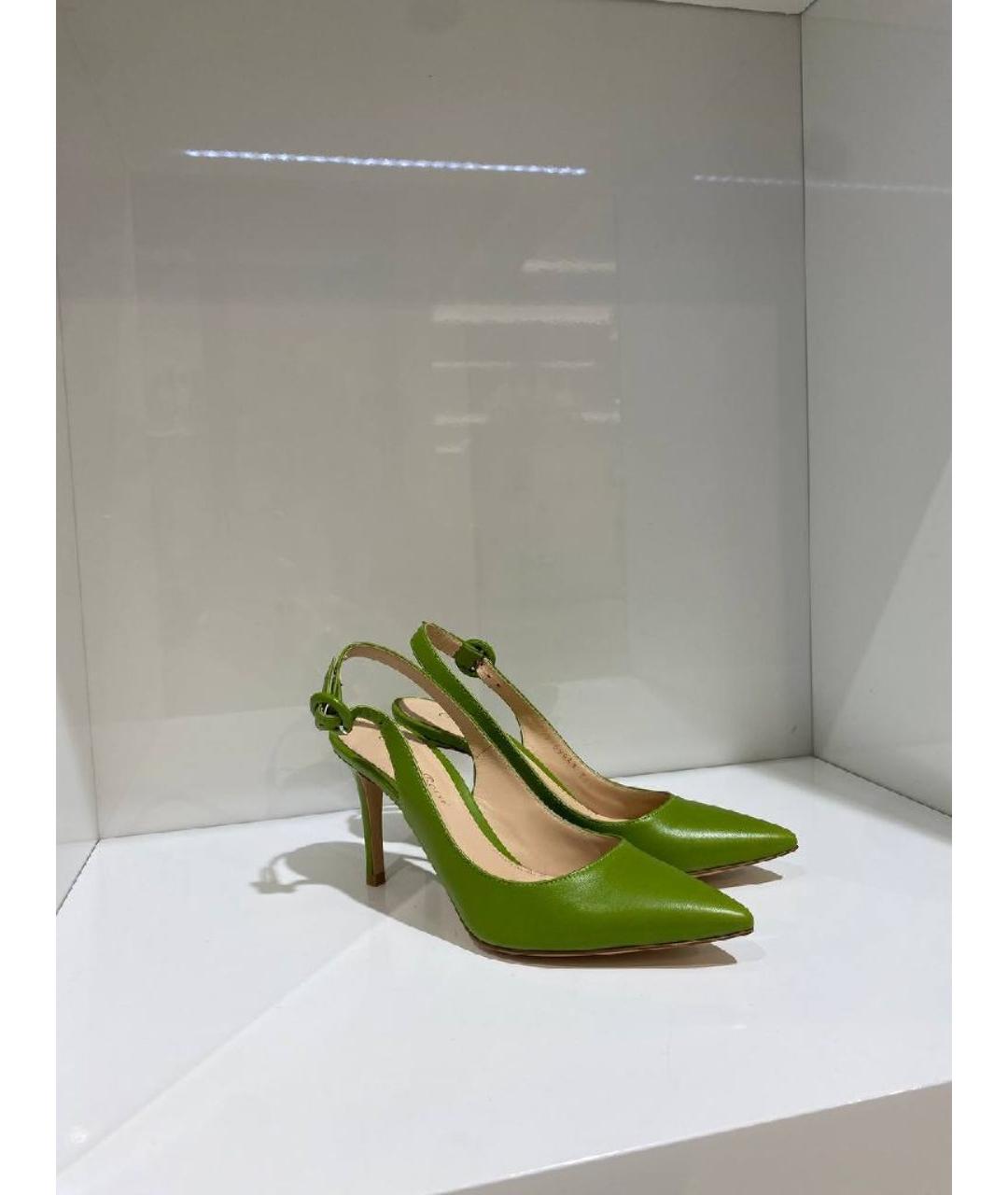 GIANVITO ROSSI Зеленые кожаные туфли, фото 3