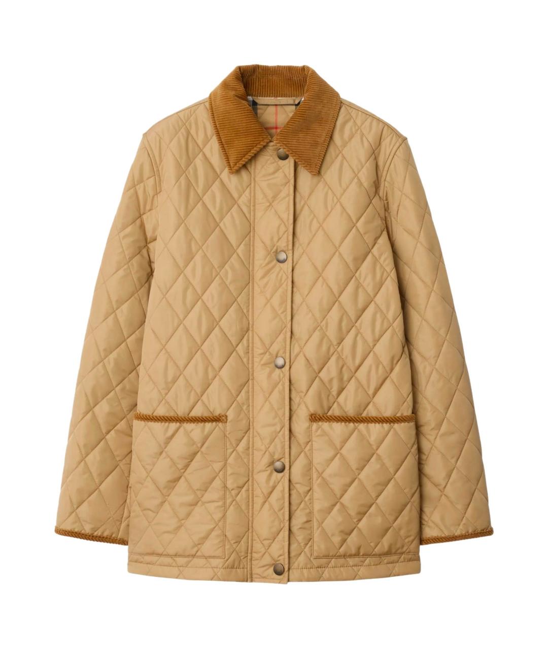 BURBERRY Бежевая полиэстеровая юбка миди, фото 1