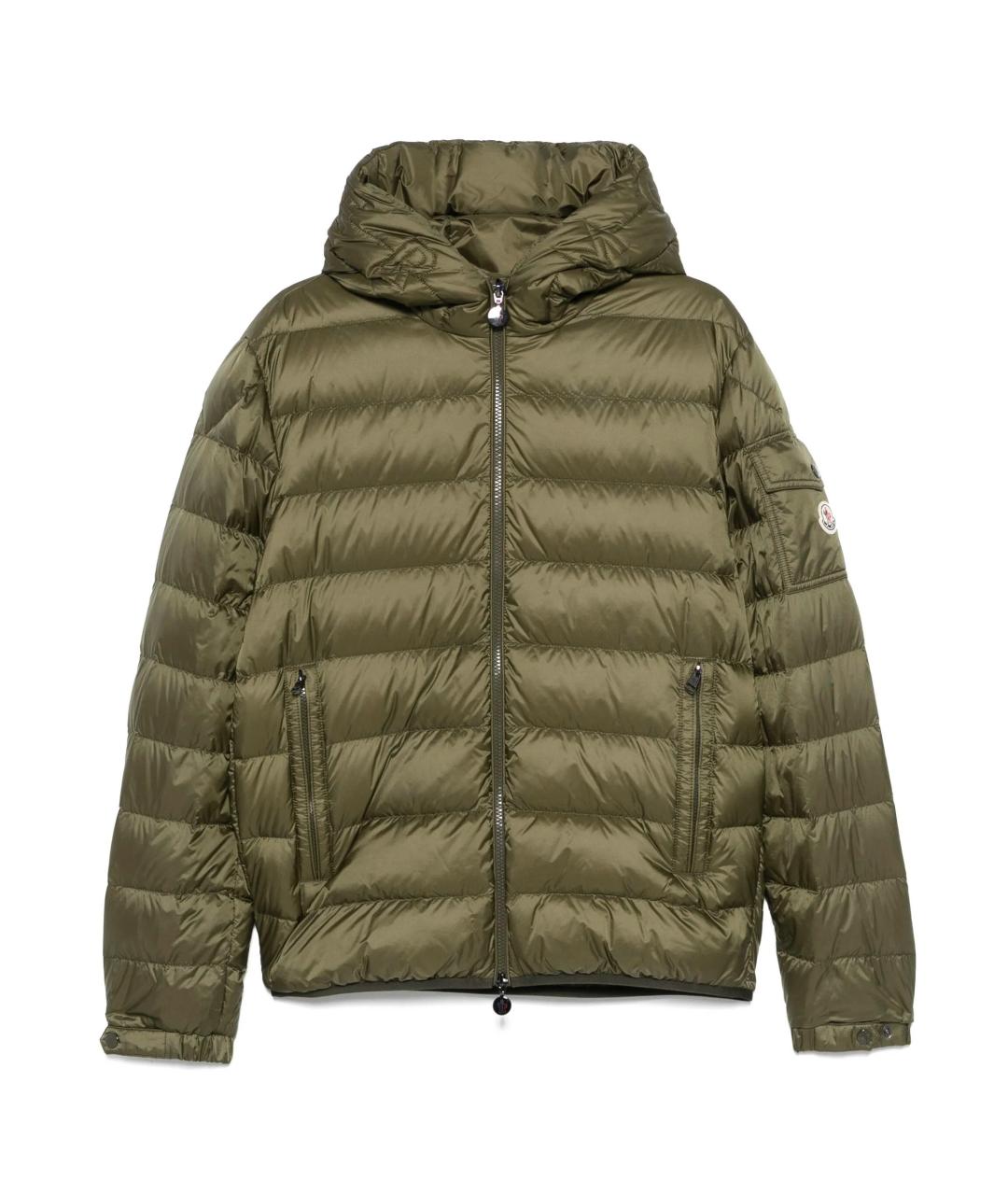MONCLER Зеленая полиэстеровая куртка, фото 1