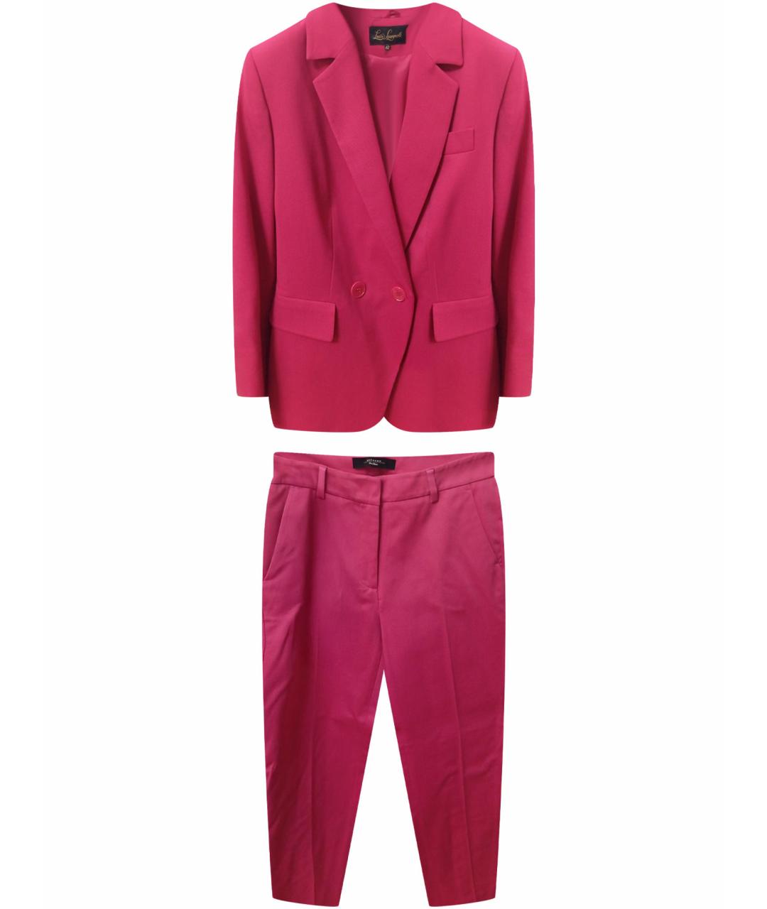 'S MAX MARA Фуксия хлопко-эластановый костюм с брюками, фото 1