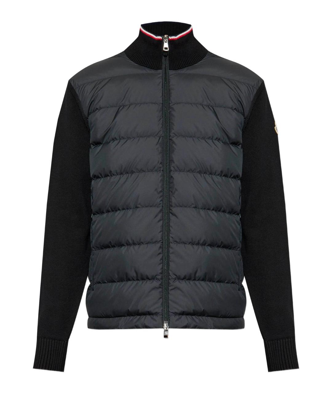 MONCLER Черная полиэстеровая куртка, фото 1