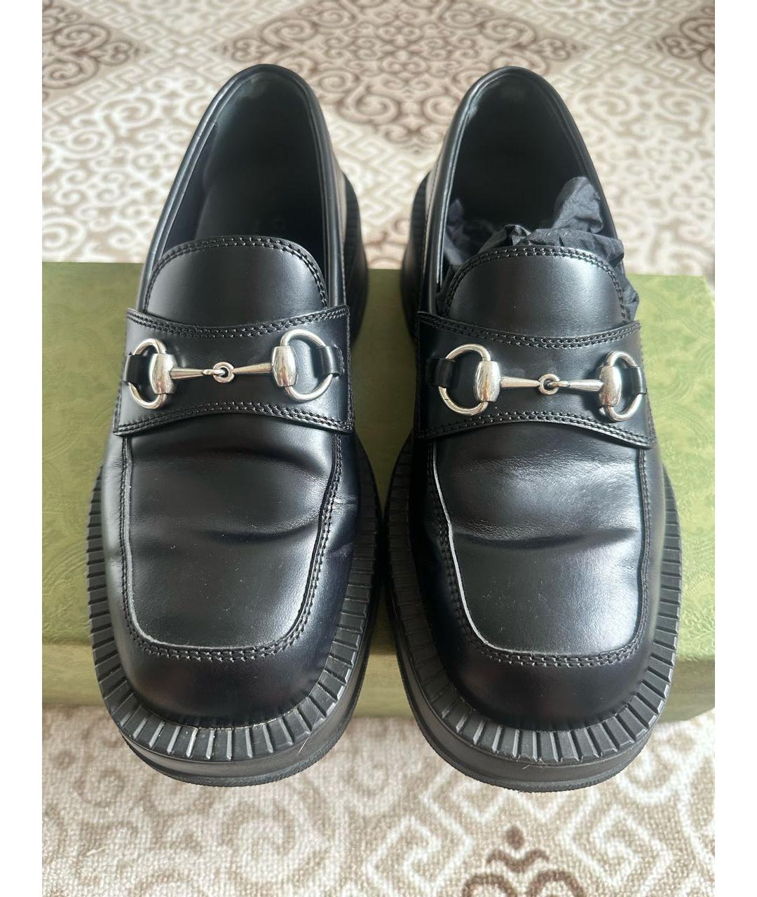 GUCCI Черные кожаные лоферы, фото 2