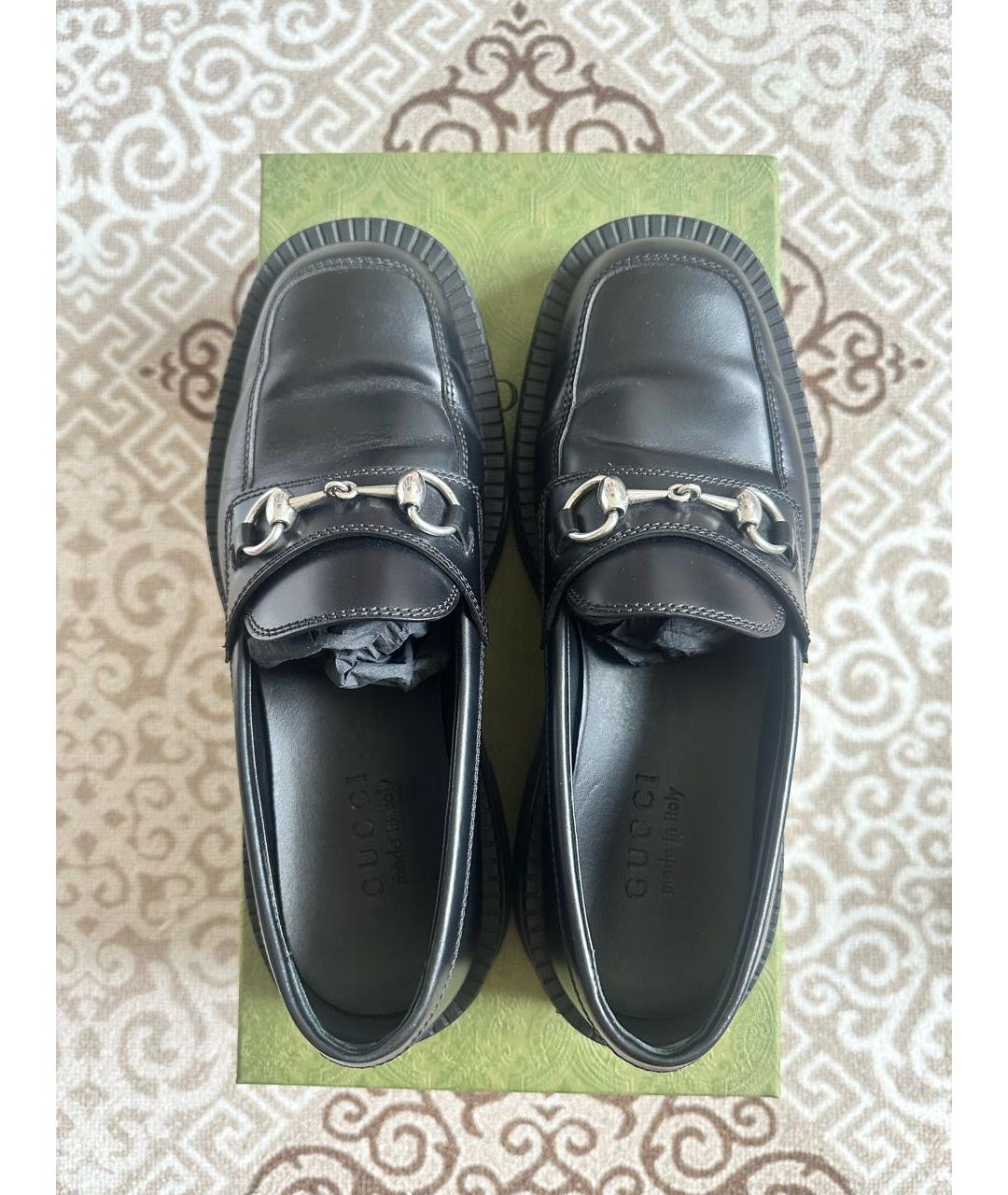 GUCCI Черные кожаные лоферы, фото 3