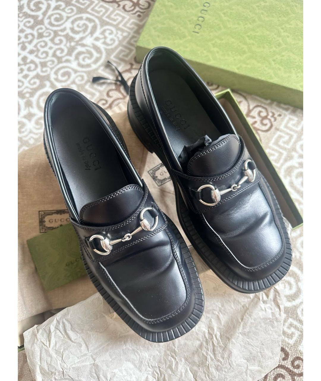 GUCCI Черные кожаные лоферы, фото 7