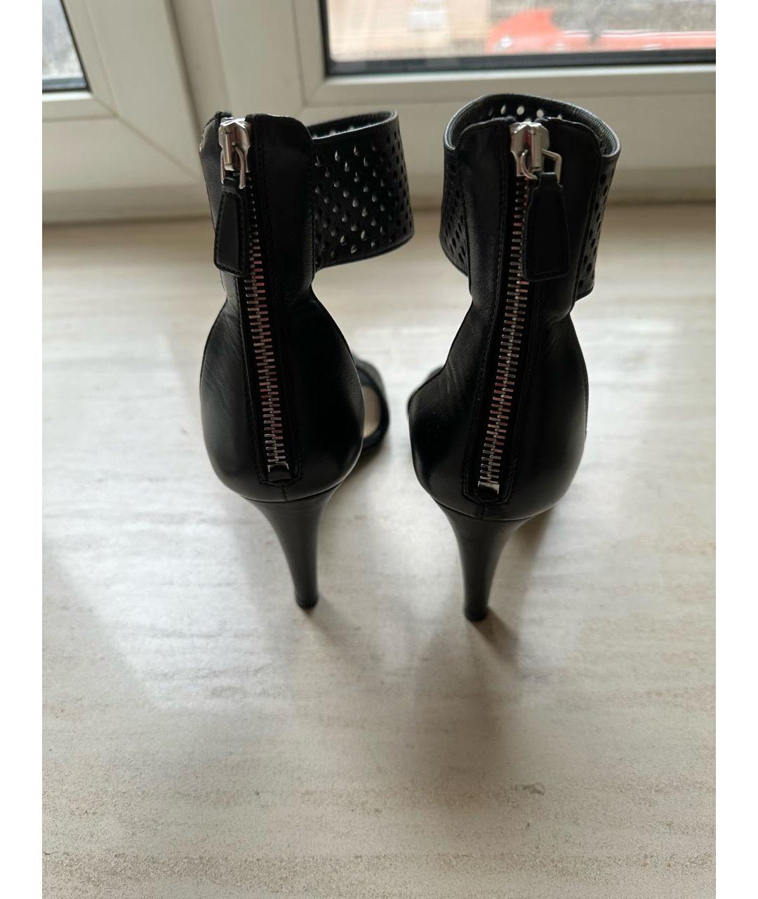 PRADA Черные кожаные босоножки, фото 4