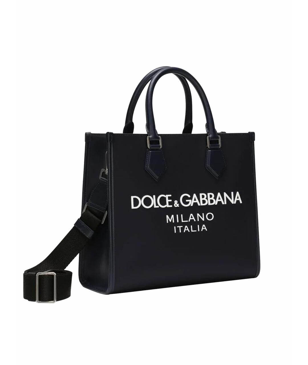 DOLCE&GABBANA Черная кожаная сумка тоут, фото 1