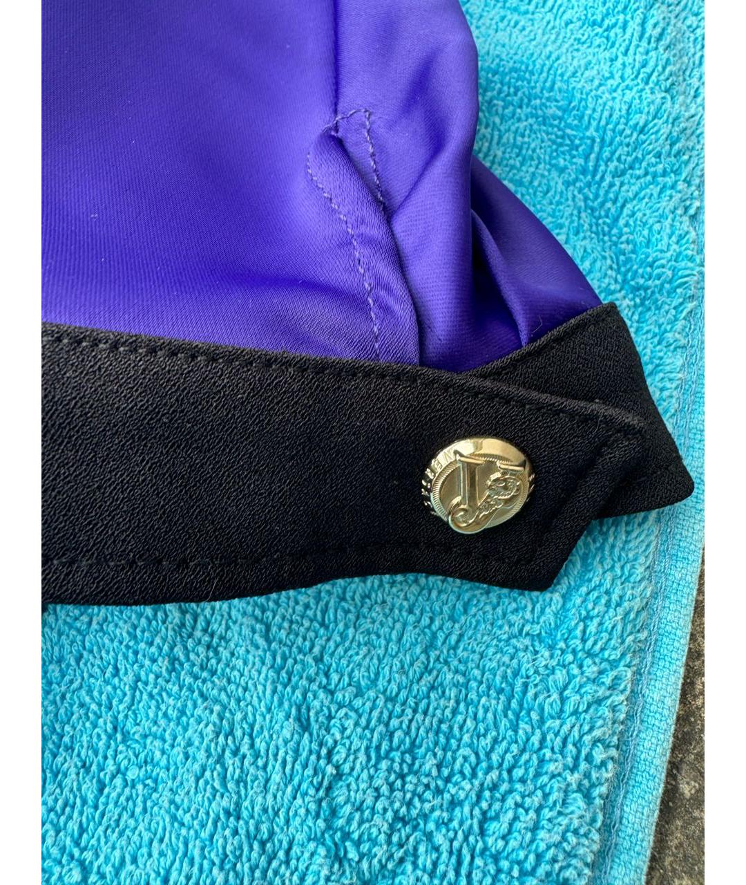 VERSACE Фиолетовое шелковое коктейльное платье, фото 4