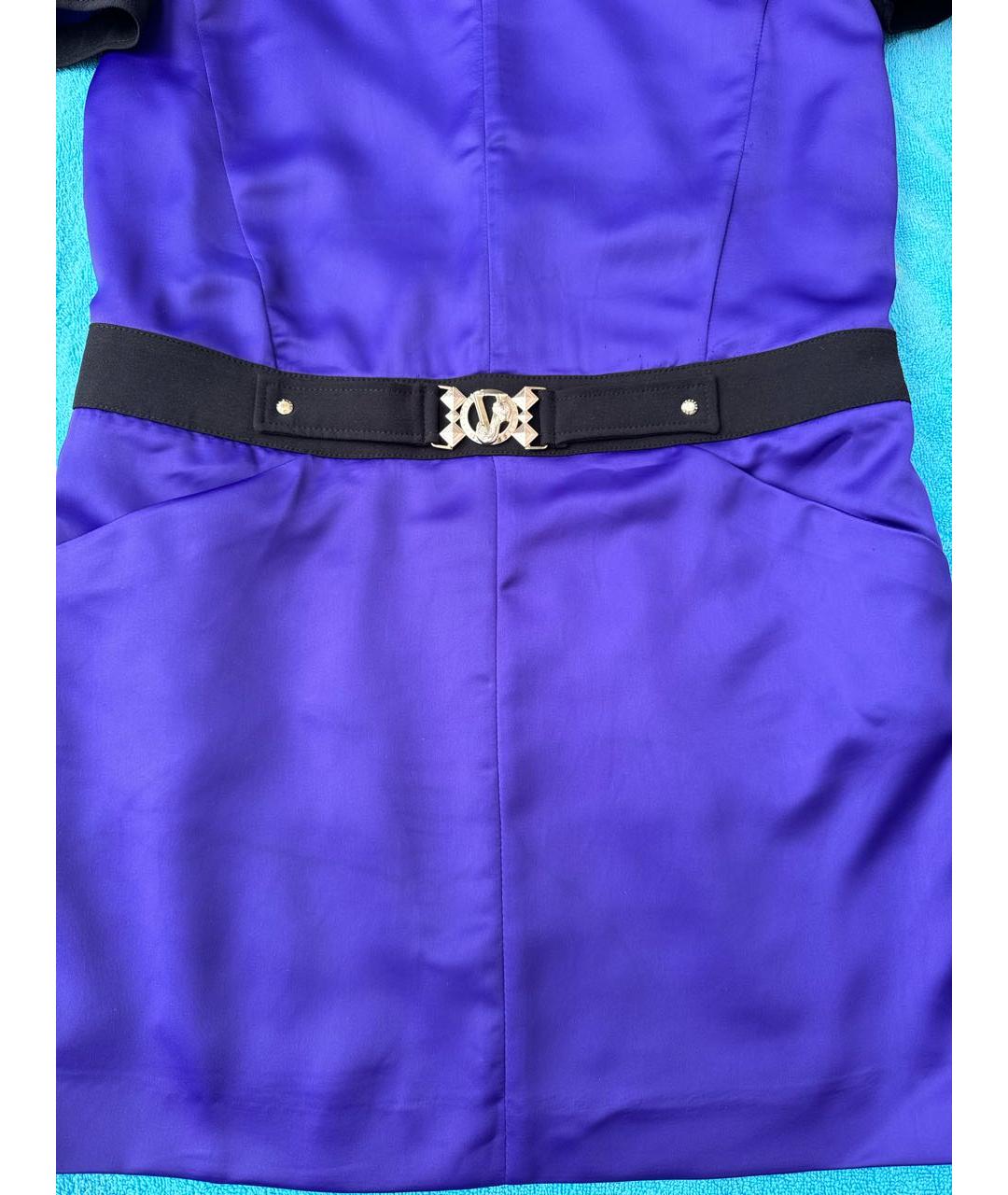 VERSACE Фиолетовое шелковое коктейльное платье, фото 2