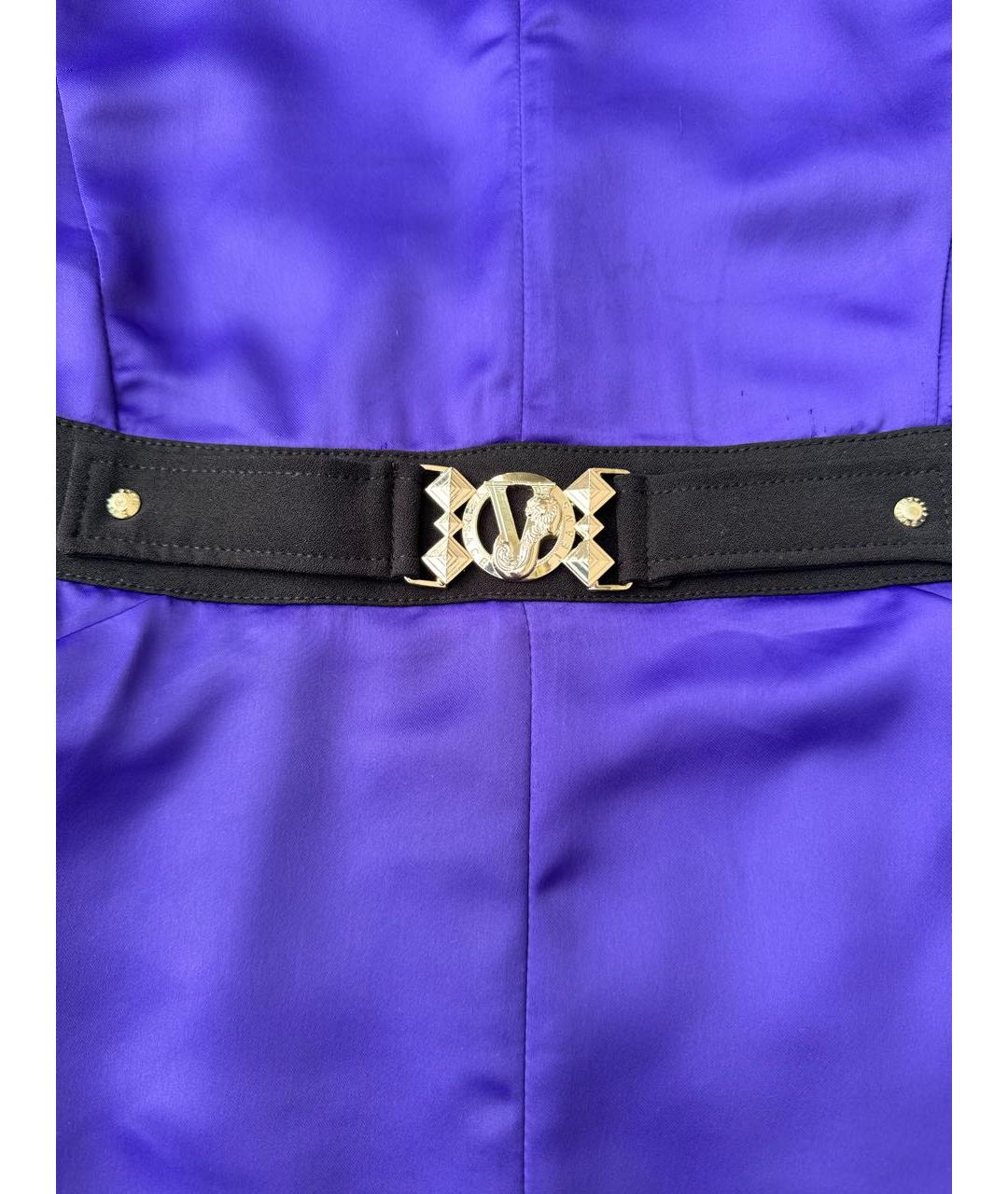 VERSACE Фиолетовое шелковое коктейльное платье, фото 3
