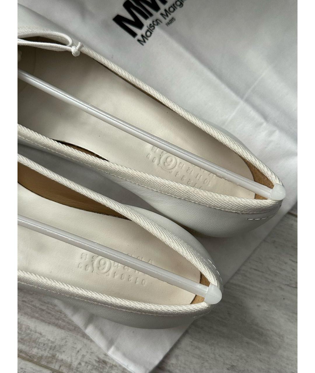 MM6 MAISON MARGIELA Белые кожаные балетки, фото 6