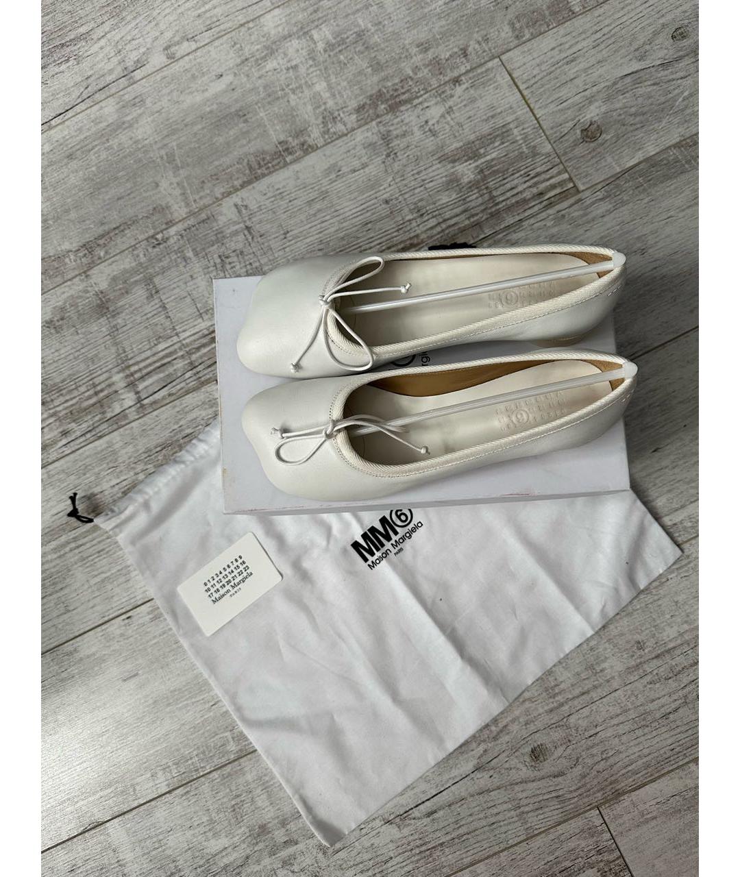 MM6 MAISON MARGIELA Белые кожаные балетки, фото 2