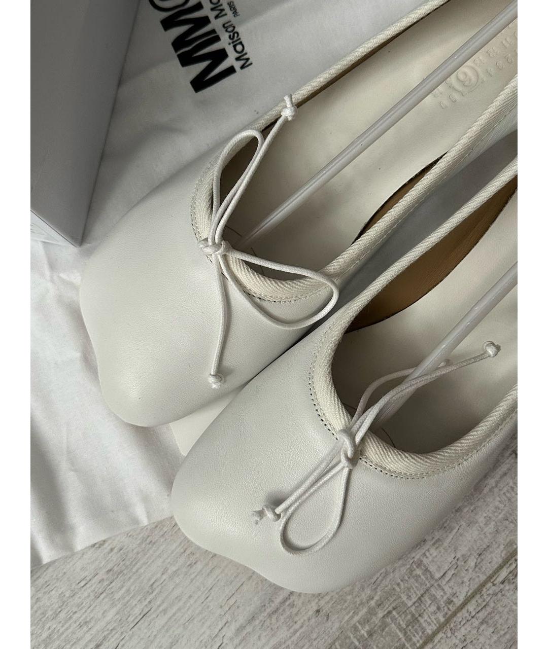 MM6 MAISON MARGIELA Белые кожаные балетки, фото 5