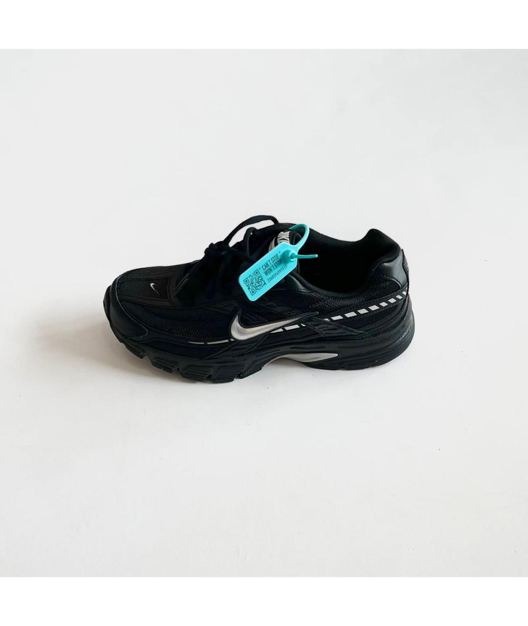 NIKE Черные кожаные низкие кроссовки / кеды, фото 3