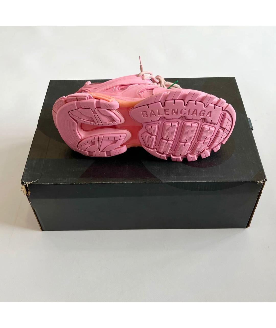 BALENCIAGA Розовые кожаные кроссовки, фото 5