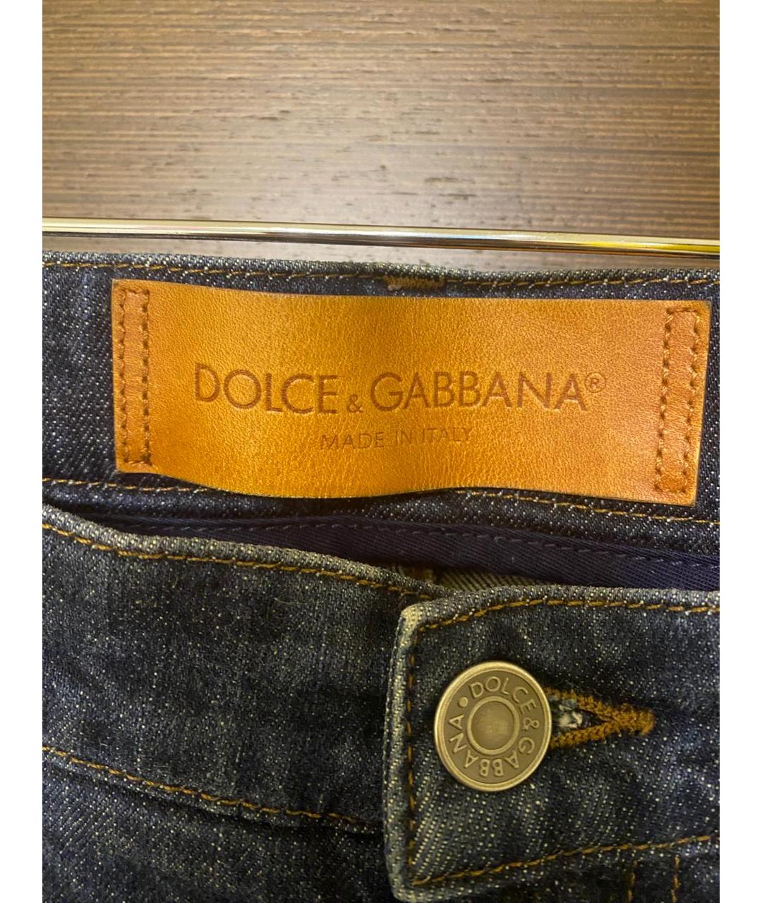 DOLCE&GABBANA Синие хлопко-эластановые джинсы скинни, фото 4