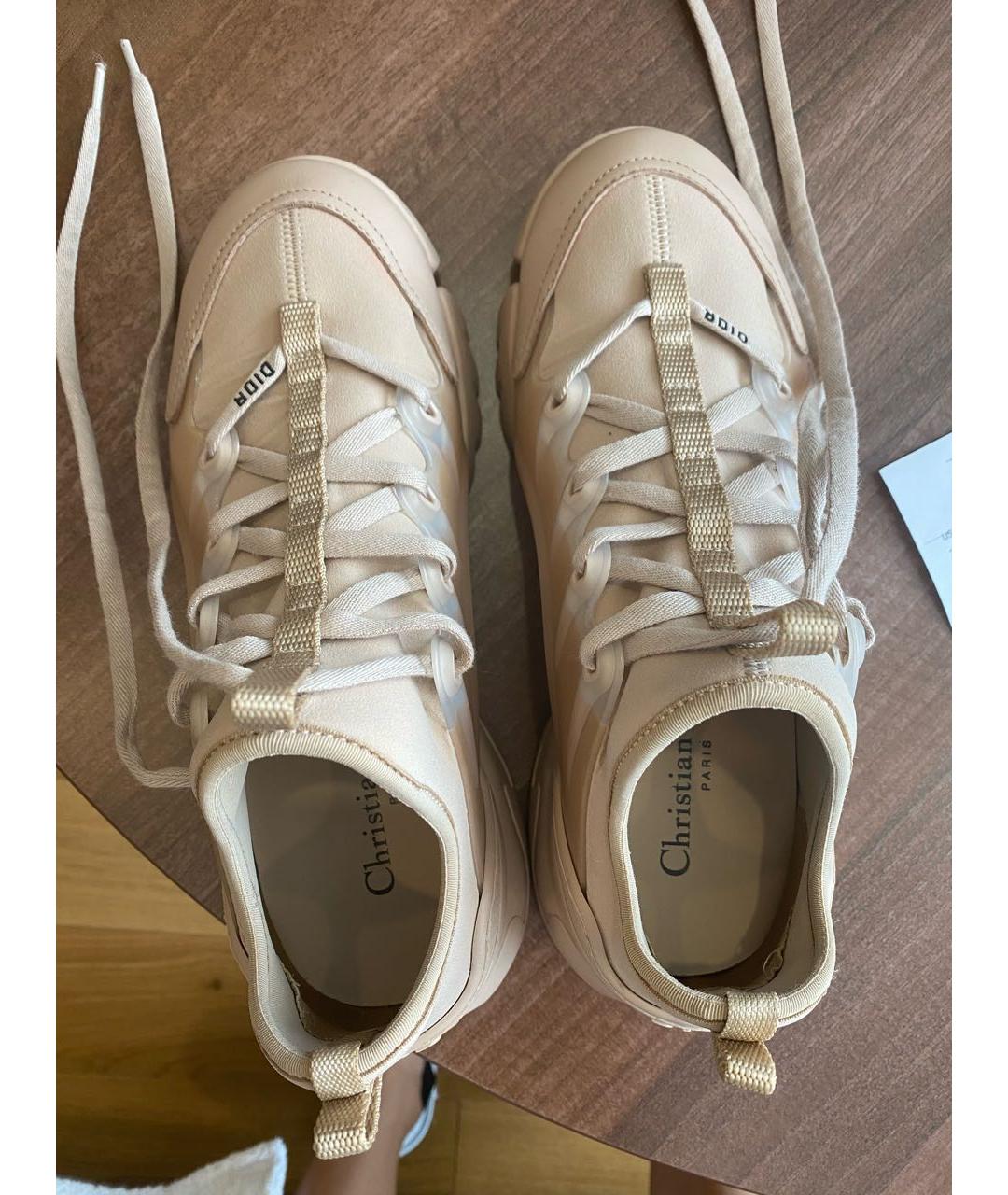 CHRISTIAN DIOR Бежевые неопреновые кроссовки, фото 3