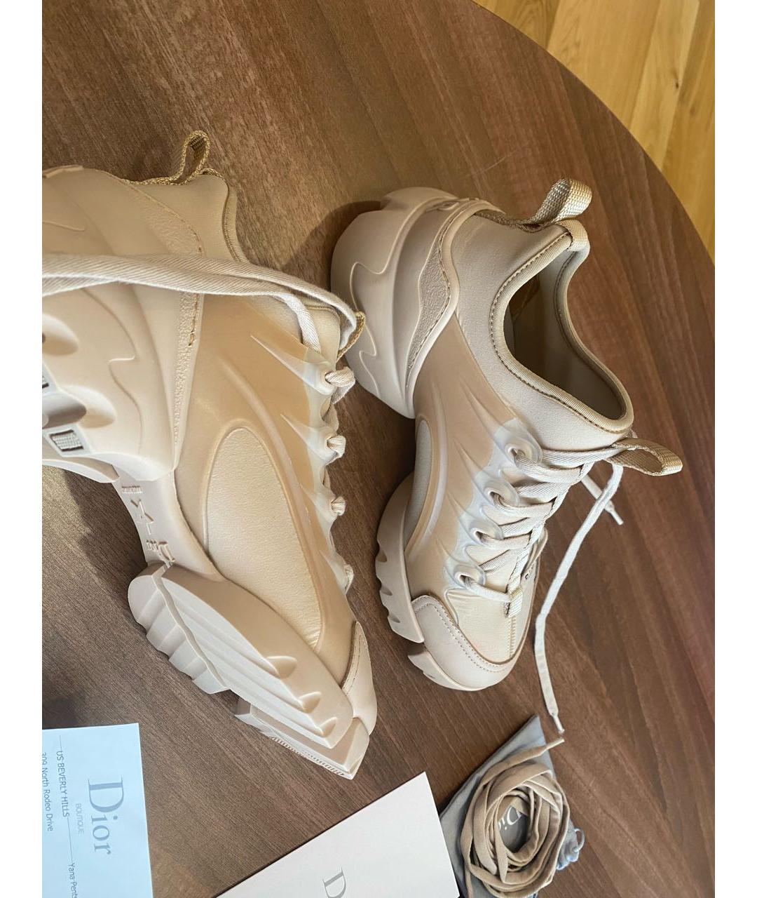 CHRISTIAN DIOR Бежевые неопреновые кроссовки, фото 4