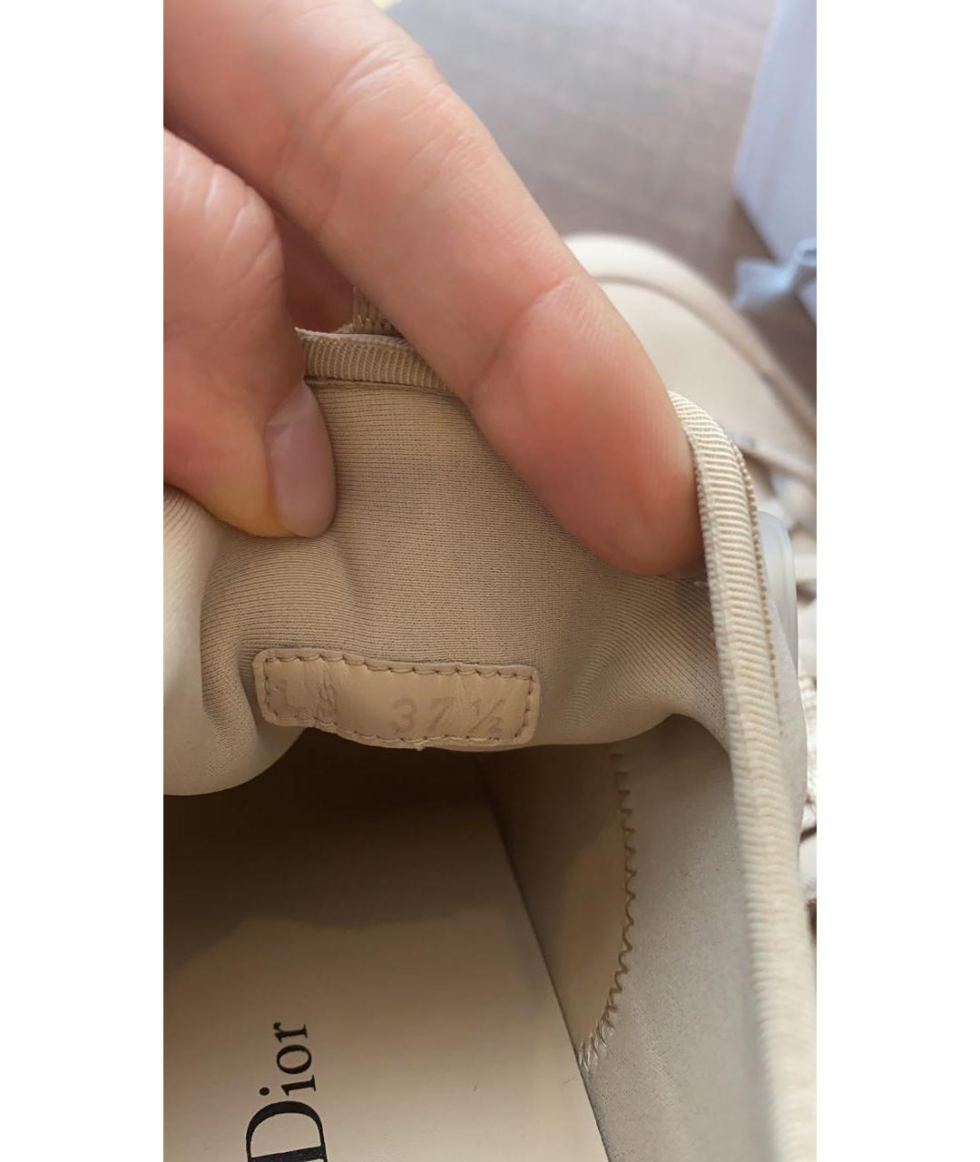 CHRISTIAN DIOR Бежевые неопреновые кроссовки, фото 8