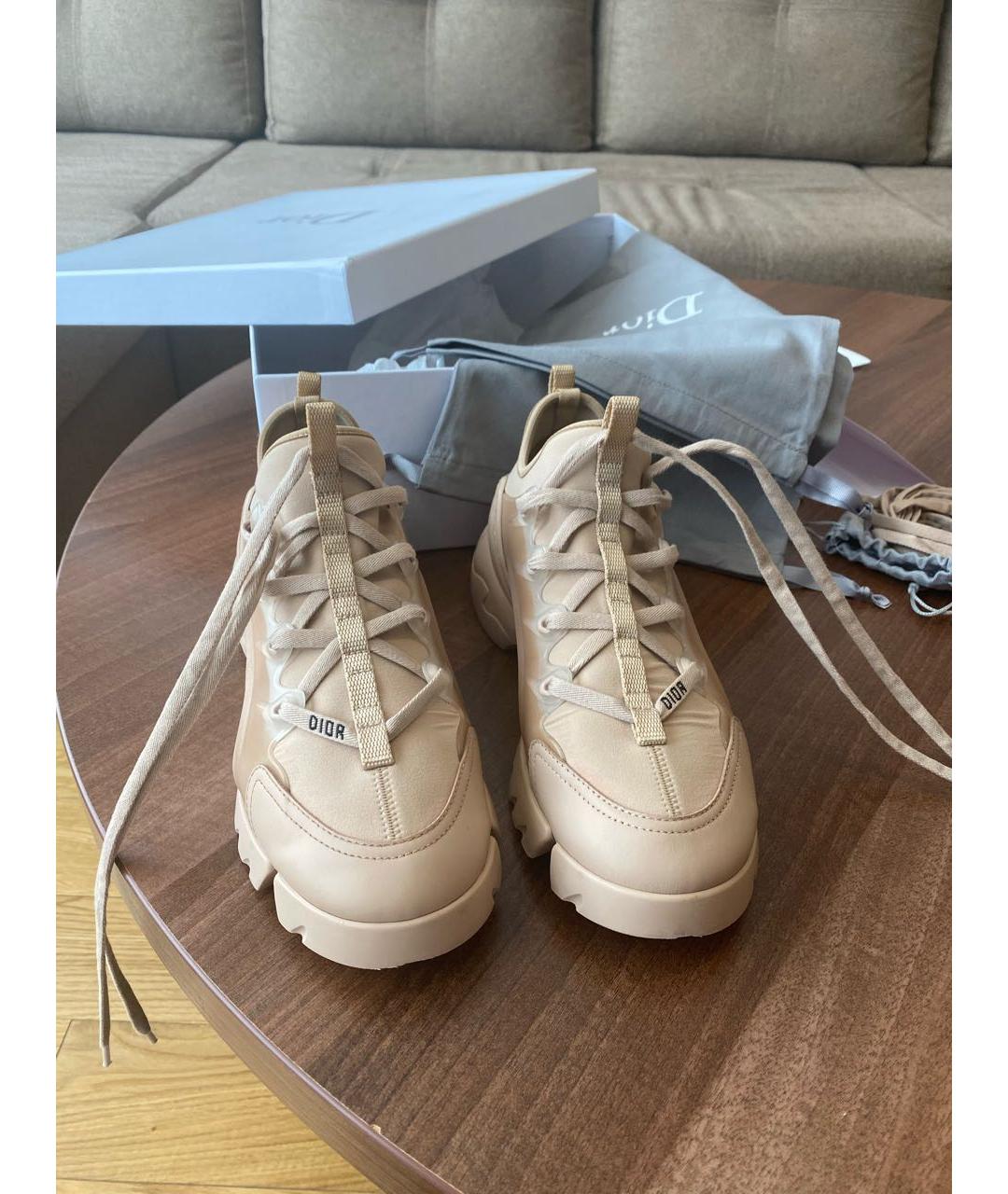 CHRISTIAN DIOR Бежевые неопреновые кроссовки, фото 2