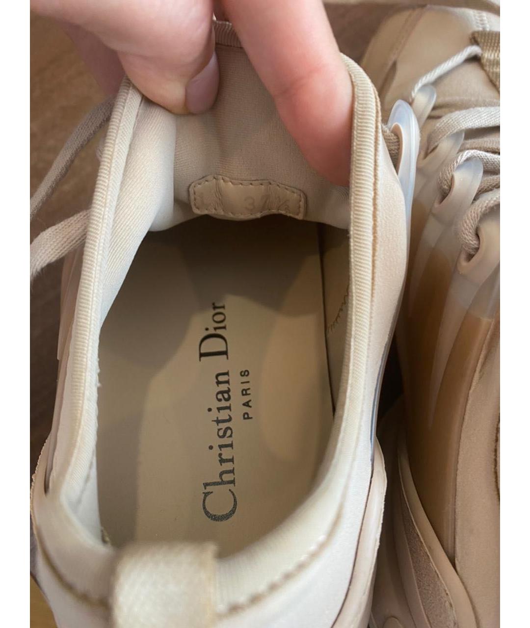 CHRISTIAN DIOR Бежевые неопреновые кроссовки, фото 7