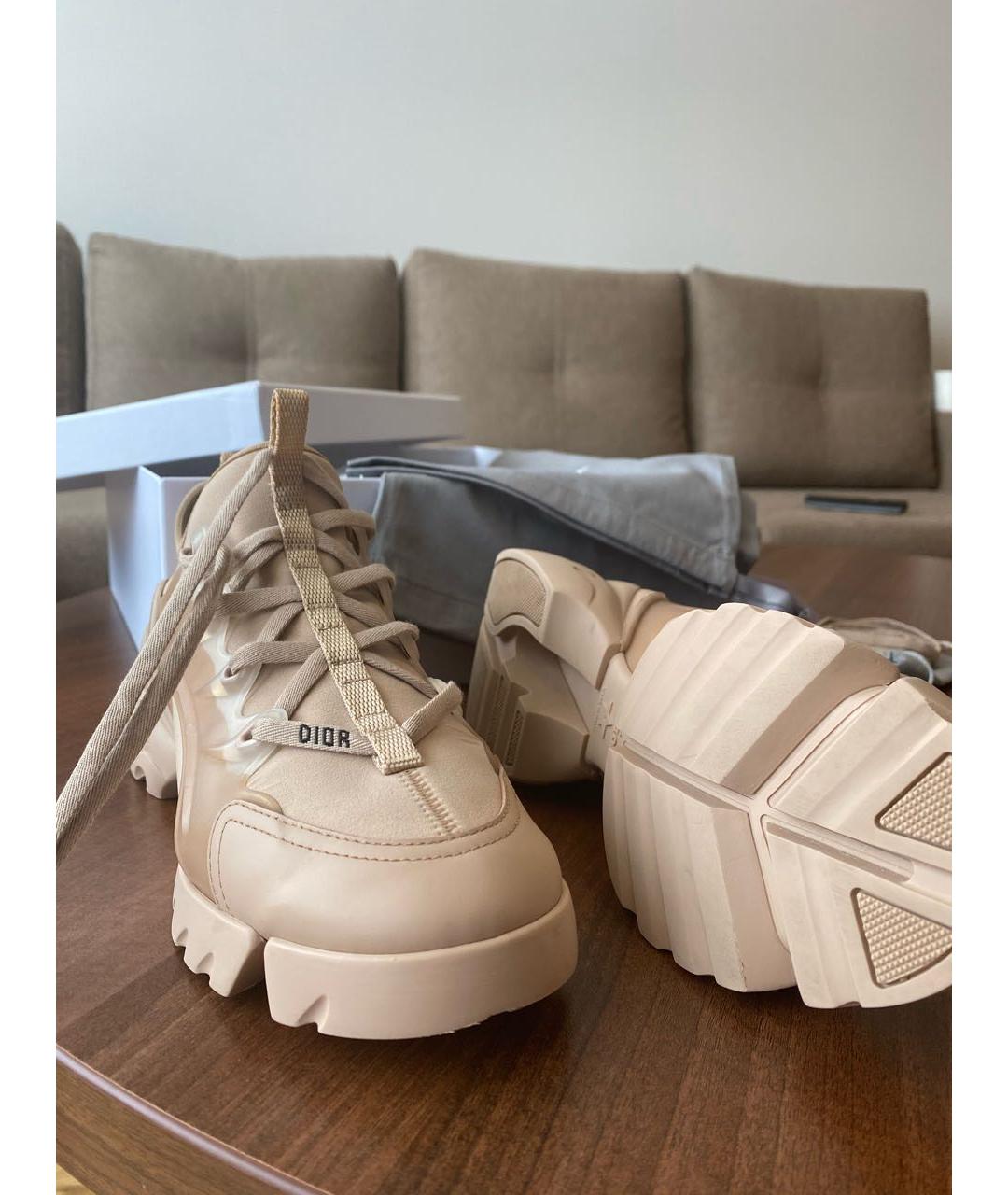 CHRISTIAN DIOR Бежевые неопреновые кроссовки, фото 5
