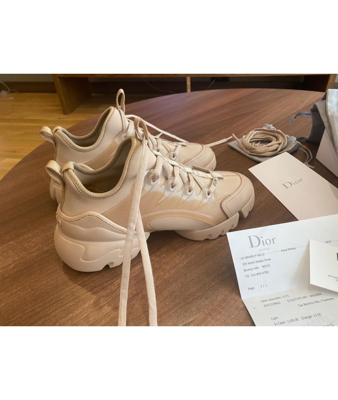 CHRISTIAN DIOR Бежевые неопреновые кроссовки, фото 9