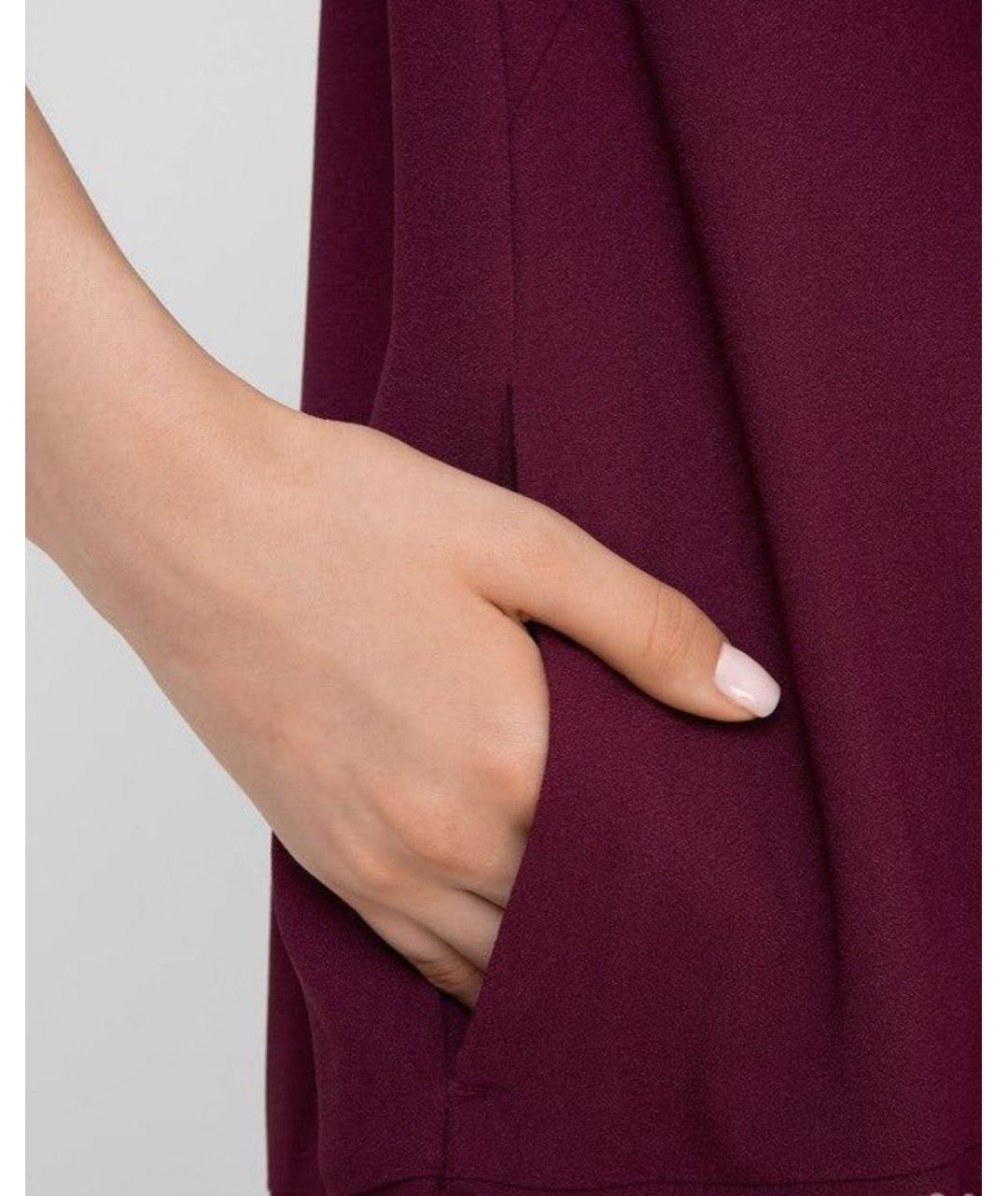 WEEKEND MAX MARA Бордовое ацетатное повседневное платье, фото 4