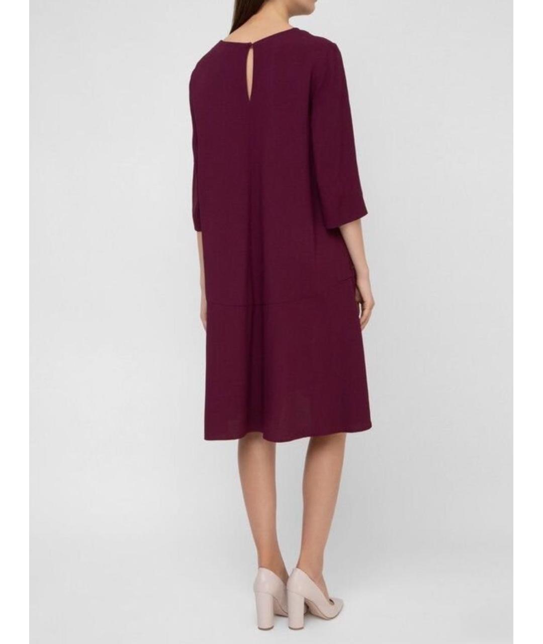 WEEKEND MAX MARA Бордовое ацетатное повседневное платье, фото 2
