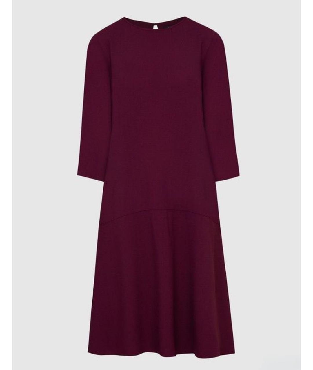 WEEKEND MAX MARA Бордовое ацетатное повседневное платье, фото 6