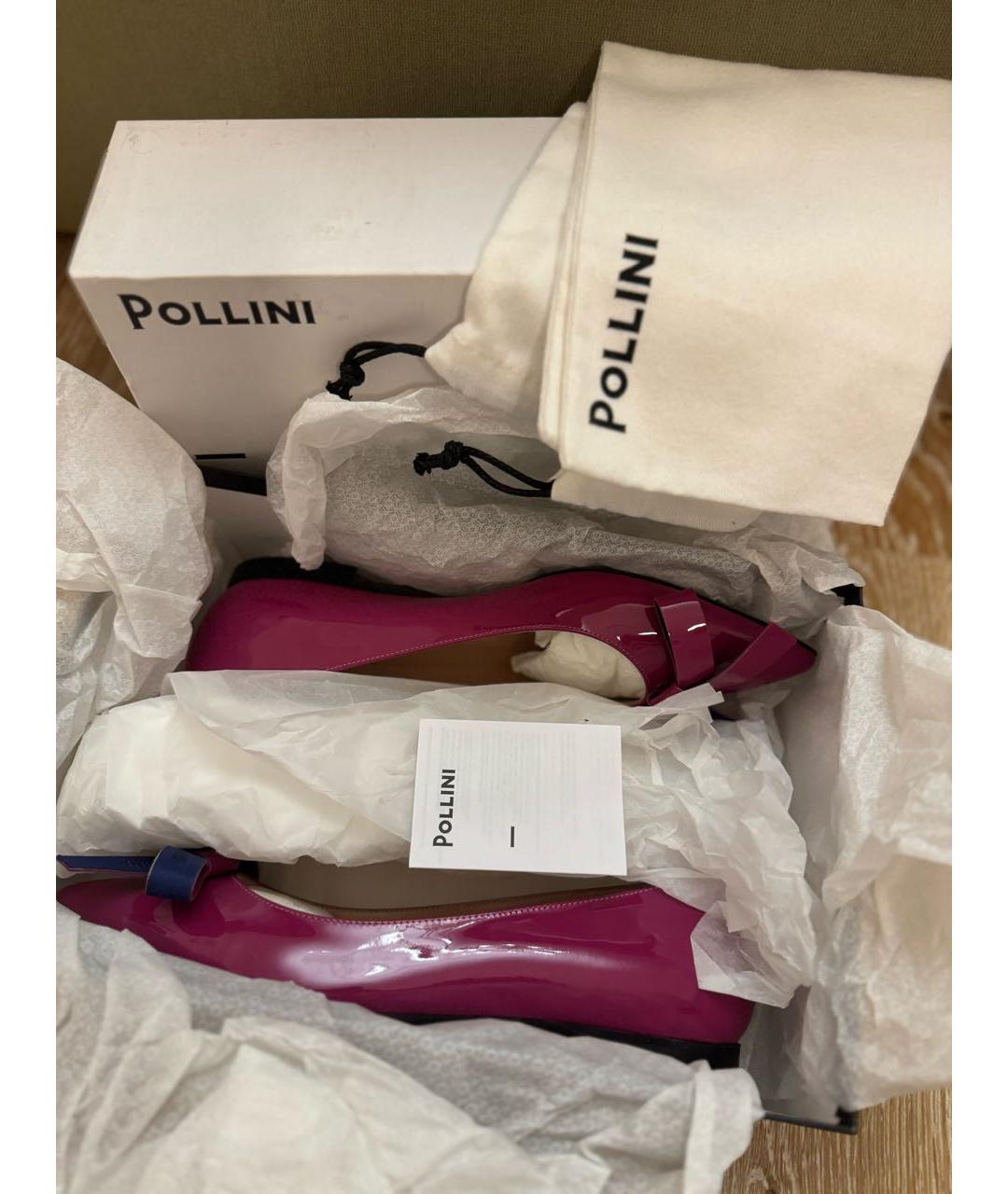 POLLINI Фуксия балетки из лакированной кожи, фото 4