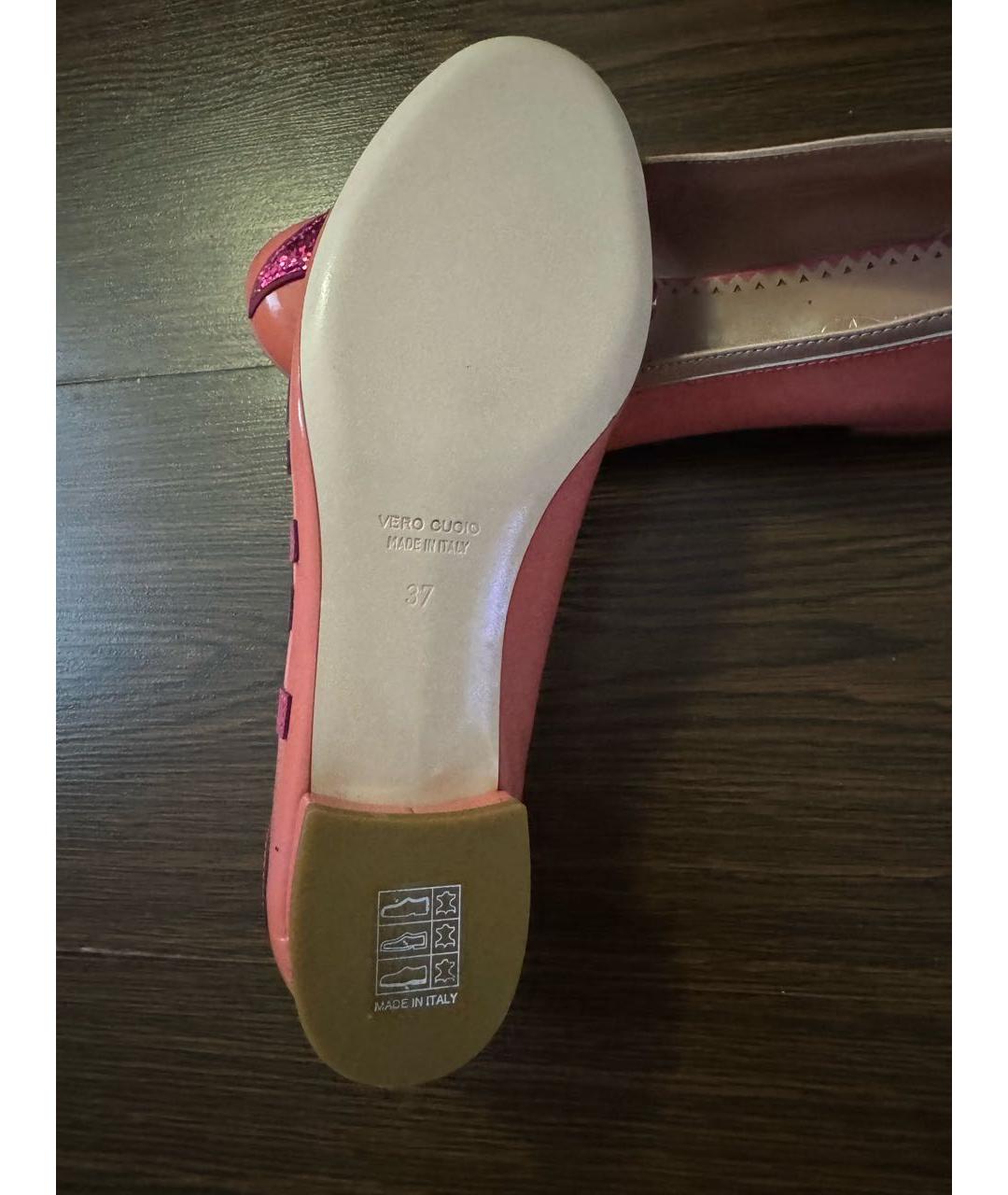 VALENTINO Розовые кожаные балетки, фото 4