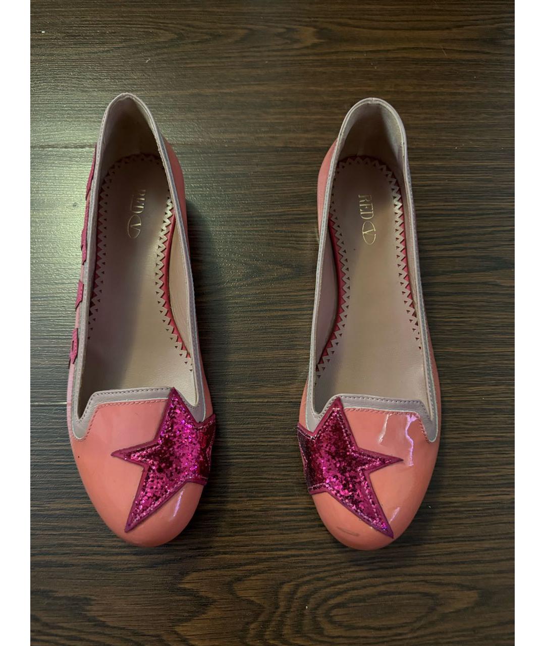 VALENTINO Розовые кожаные балетки, фото 2