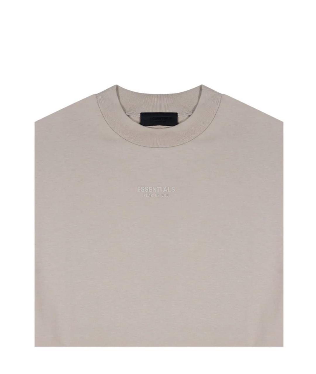 FEAR OF GOD ESSENTIALS Бежевая хлопковая футболка, фото 3