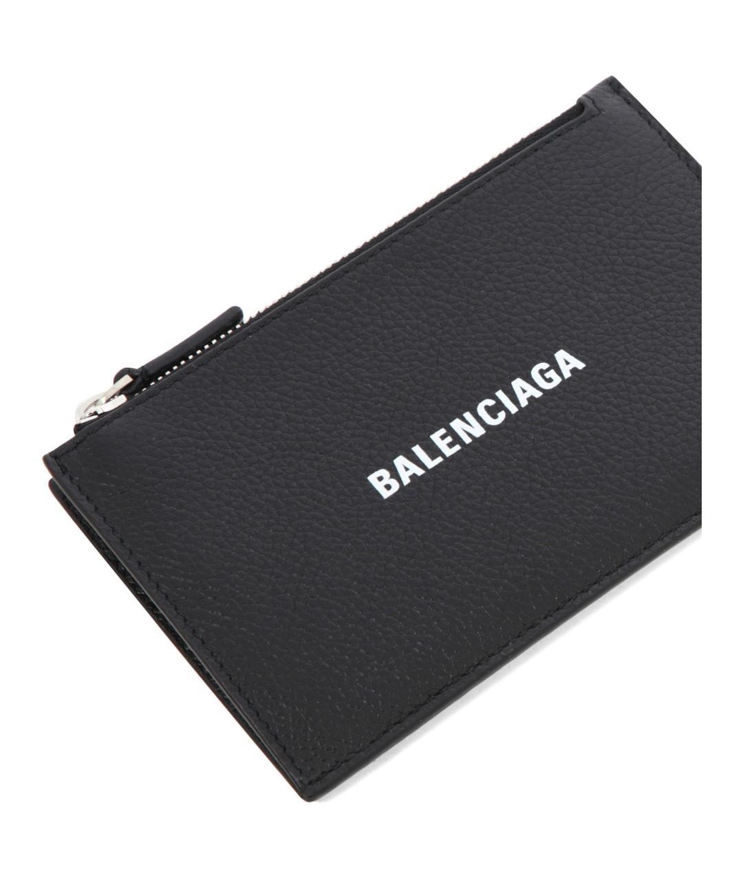 BALENCIAGA Черный кожаный кошелек, фото 4