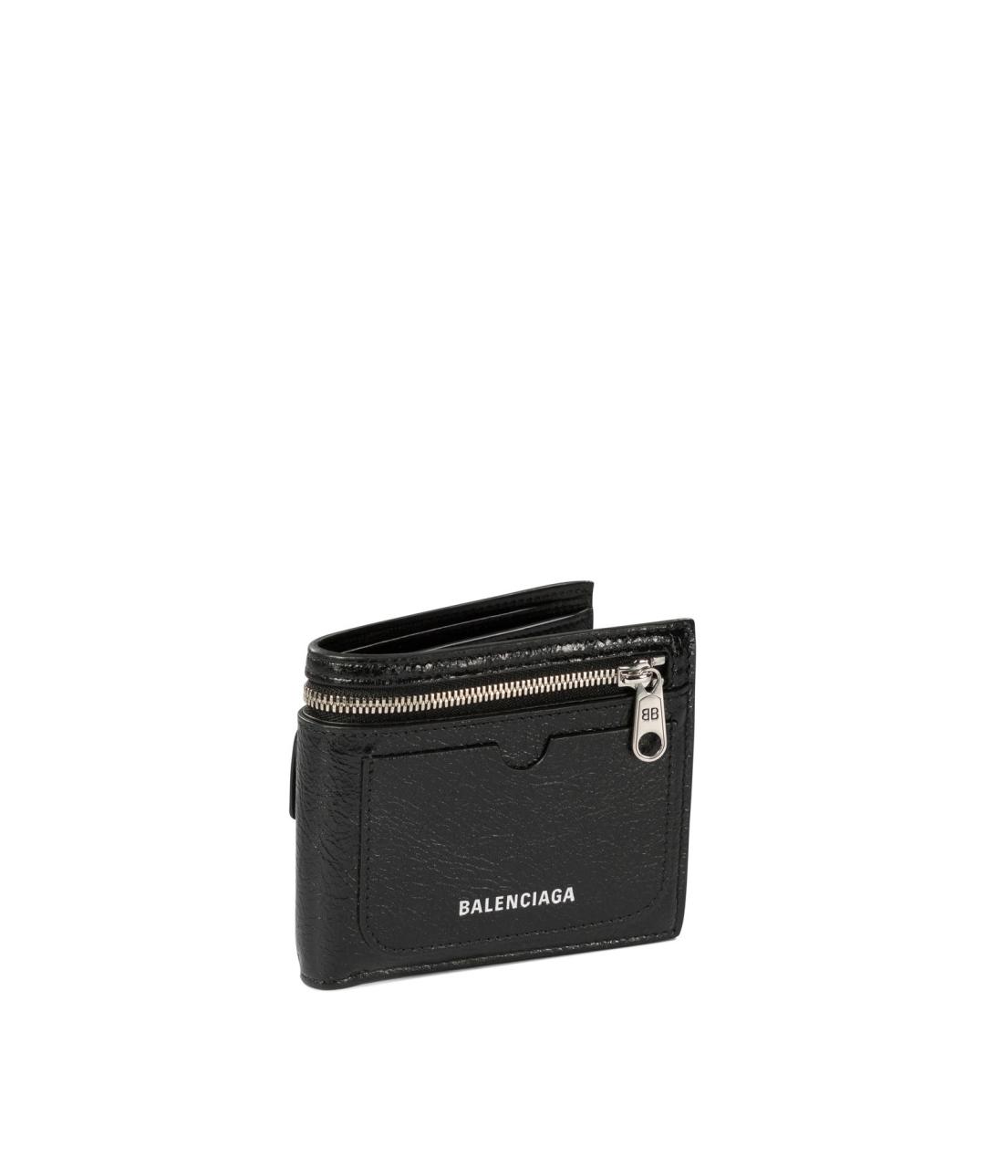 BALENCIAGA Черный кожаный кошелек, фото 2