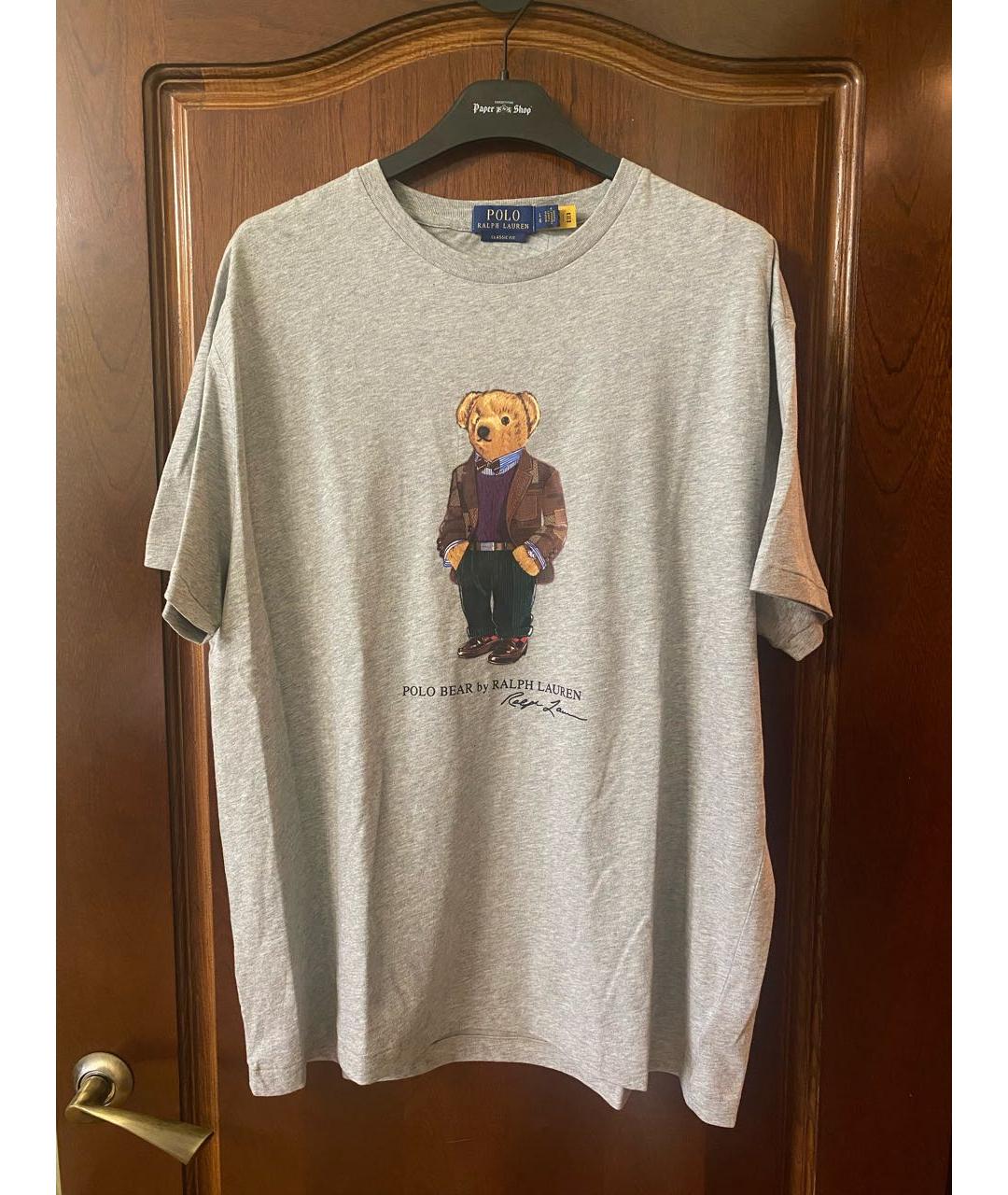 POLO RALPH LAUREN Серая хлопковая футболка, фото 4