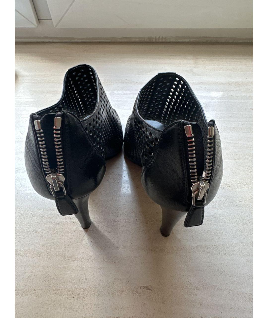 PRADA Антрацитовые кожаные босоножки, фото 4