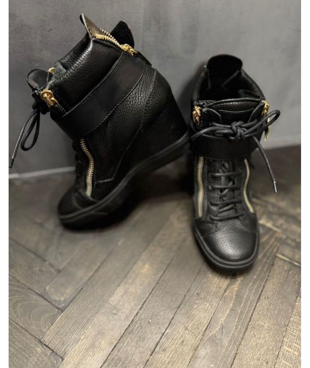 GIUSEPPE ZANOTTI DESIGN Черные кожаные ботильоны, фото 3