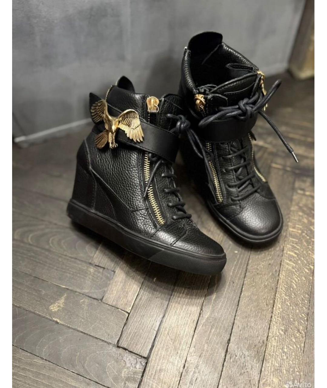 GIUSEPPE ZANOTTI DESIGN Черные кожаные ботильоны, фото 2