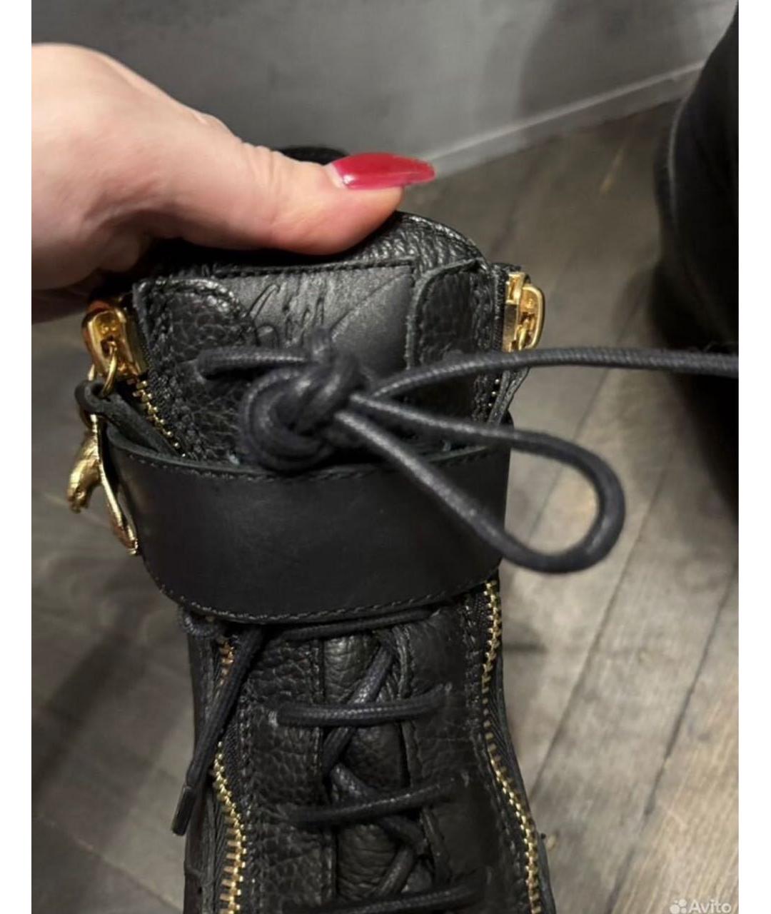 GIUSEPPE ZANOTTI DESIGN Черные кожаные ботильоны, фото 8