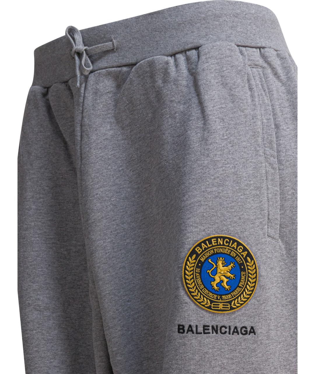 BALENCIAGA Серые хлопковые повседневные брюки, фото 4