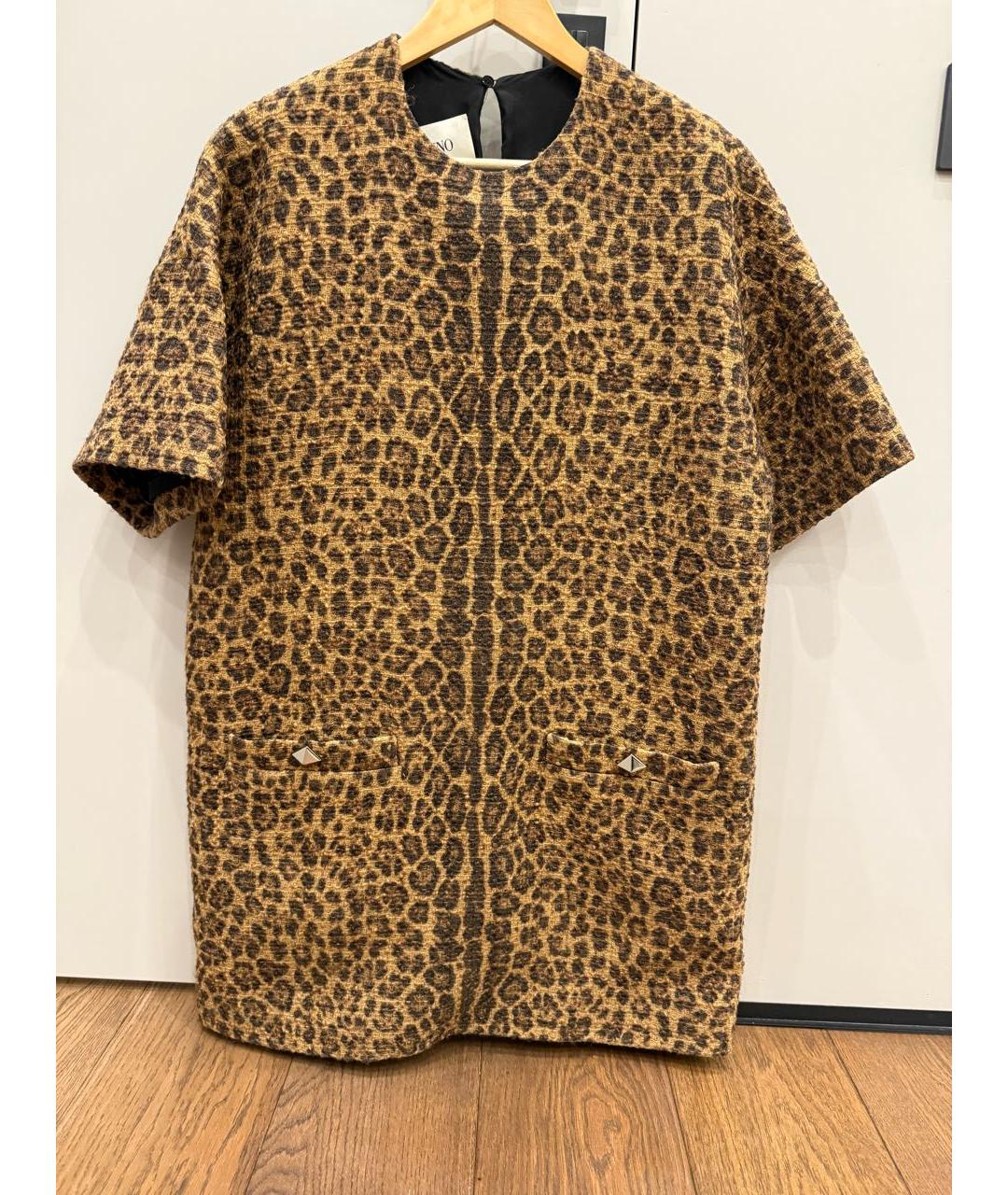 VALENTINO Коричневое шерстяное повседневное платье, фото 4