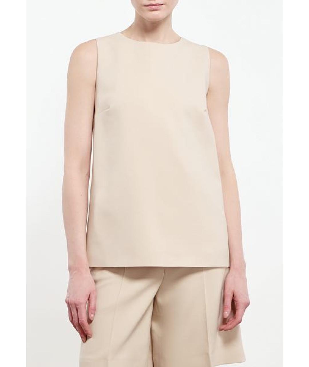 MAX MARA Бежевая шерстяная футболка, фото 5