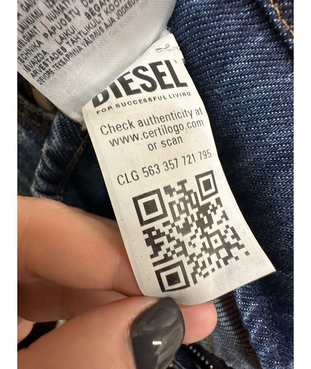 DIESEL Синие хлопковые джинсы клеш, фото 5