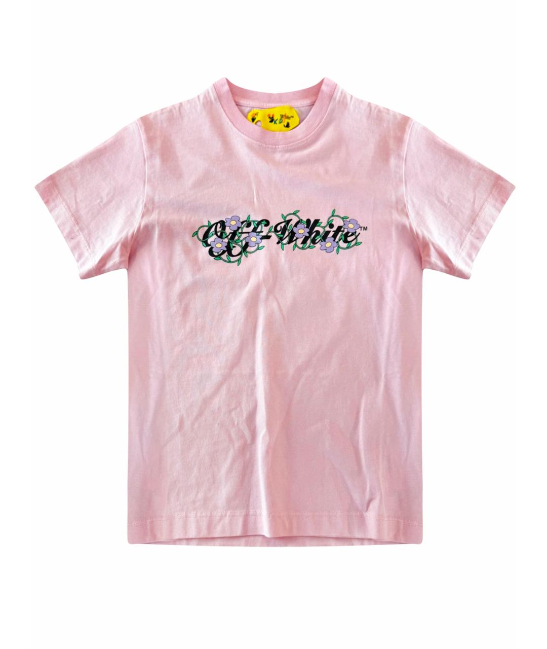OFF-WHITE Розовый хлопковый детская футболка / топ, фото 1